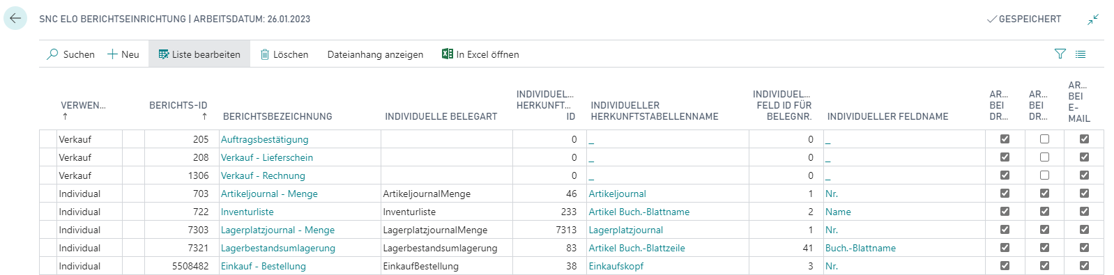 SIEVERS ELO Berichtseinrichtung