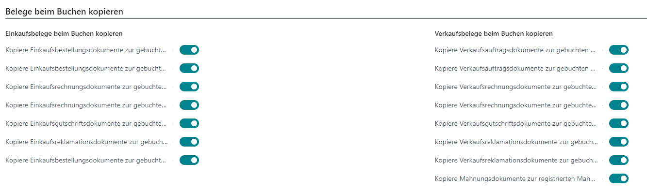 Belege beim Buchen kopieren