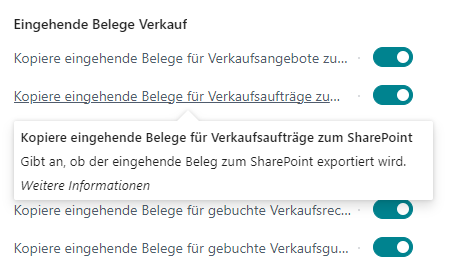 Eingehende Belege Verkauf