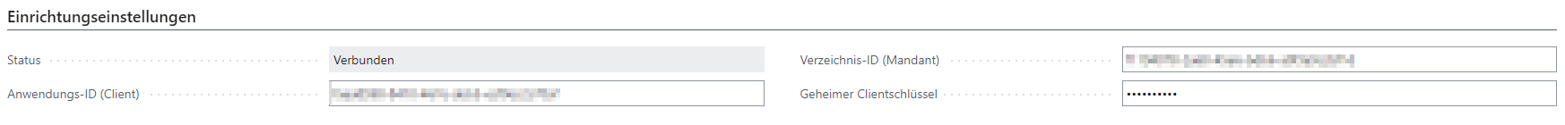 Einrichtungseinstellungen