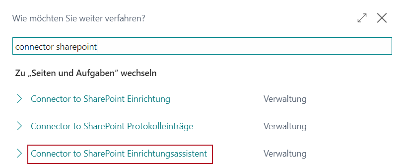 Business Central Suche