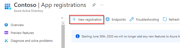 New app registration