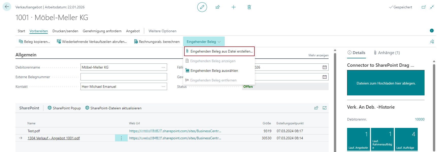 Add incoming document