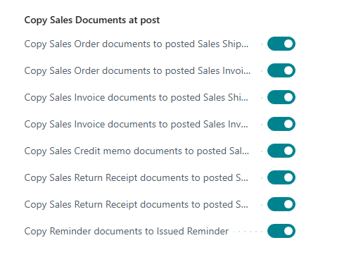 Copy sales documents when posting