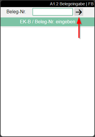 Drücken Sie auf den Pfeil für eine Einkaufsbestellung-Liste