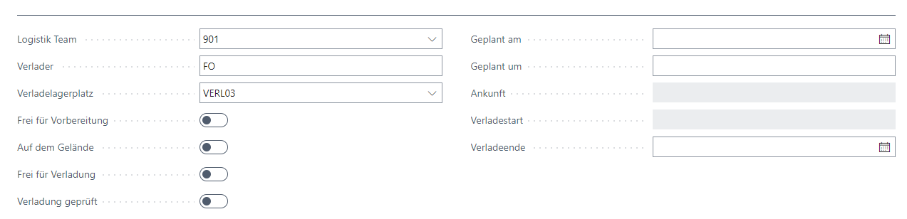 Verladener Ladungsträger wurde zugewiesen und erhält einen neuen Status