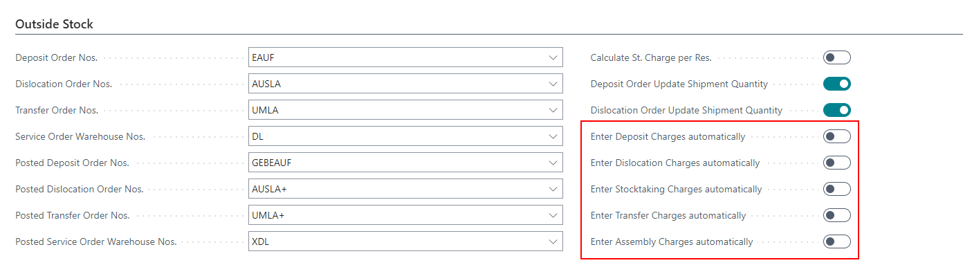 New fields in the setup