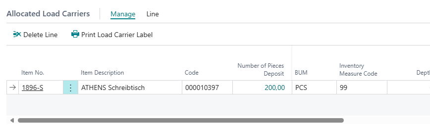 For example this load carrier actually contains only 100 "Athens Schreibtisch". The other 100 pieces are "ANTWERP Konferenztisch", however you cannot see them.