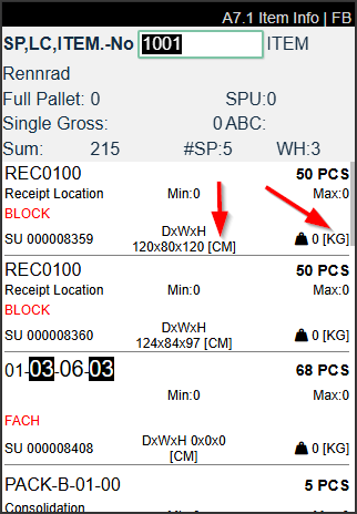 Example of the A7.1 info page