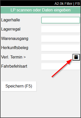The calendar on the date field